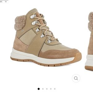 GEOX braies faux fur hiker boot S8, color light olive/sand